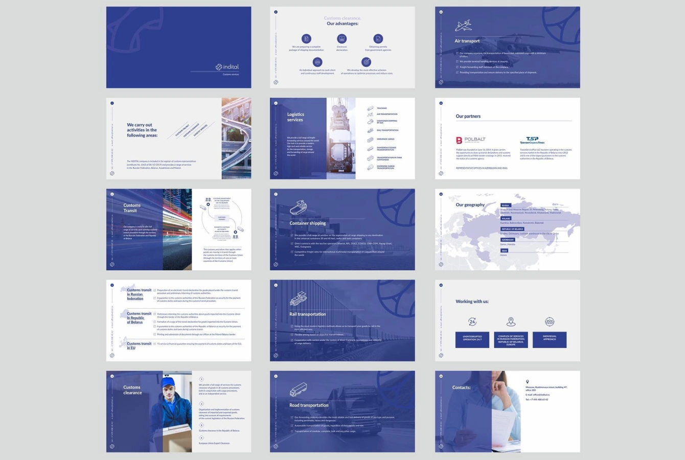 Сайт логистической компании «Indital»